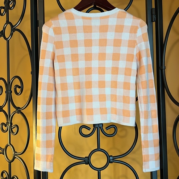 AWARE Gingham Long Sleeve Knit Cardigan - Picture 3 of 12